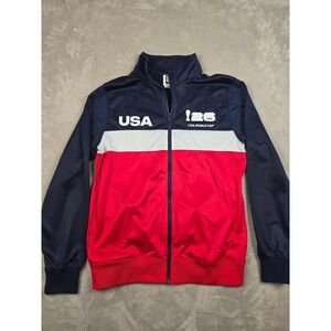 FIFA Track Jacket Mens Medium Red White Blue USA World Cup 2026 Full Zip Soccer